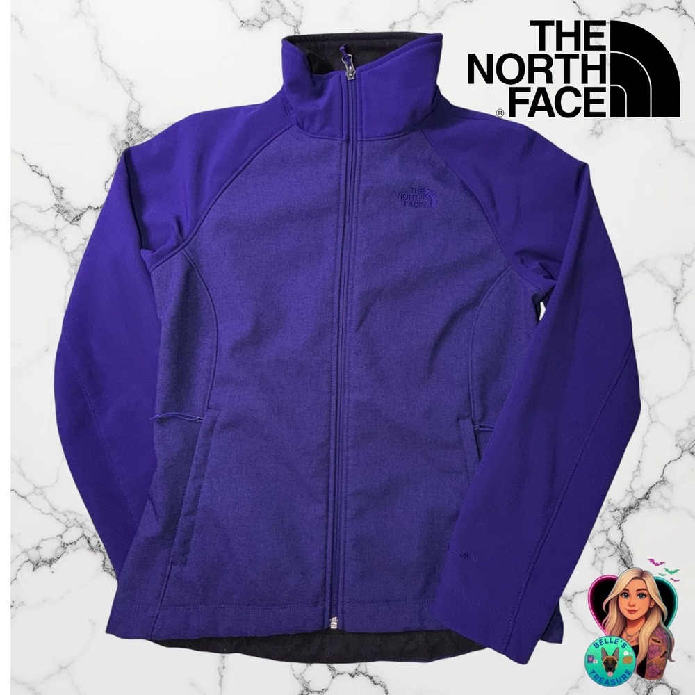 The North Face Womens Small WindWall Softshell Fleece Lined Jacket Purple Coat